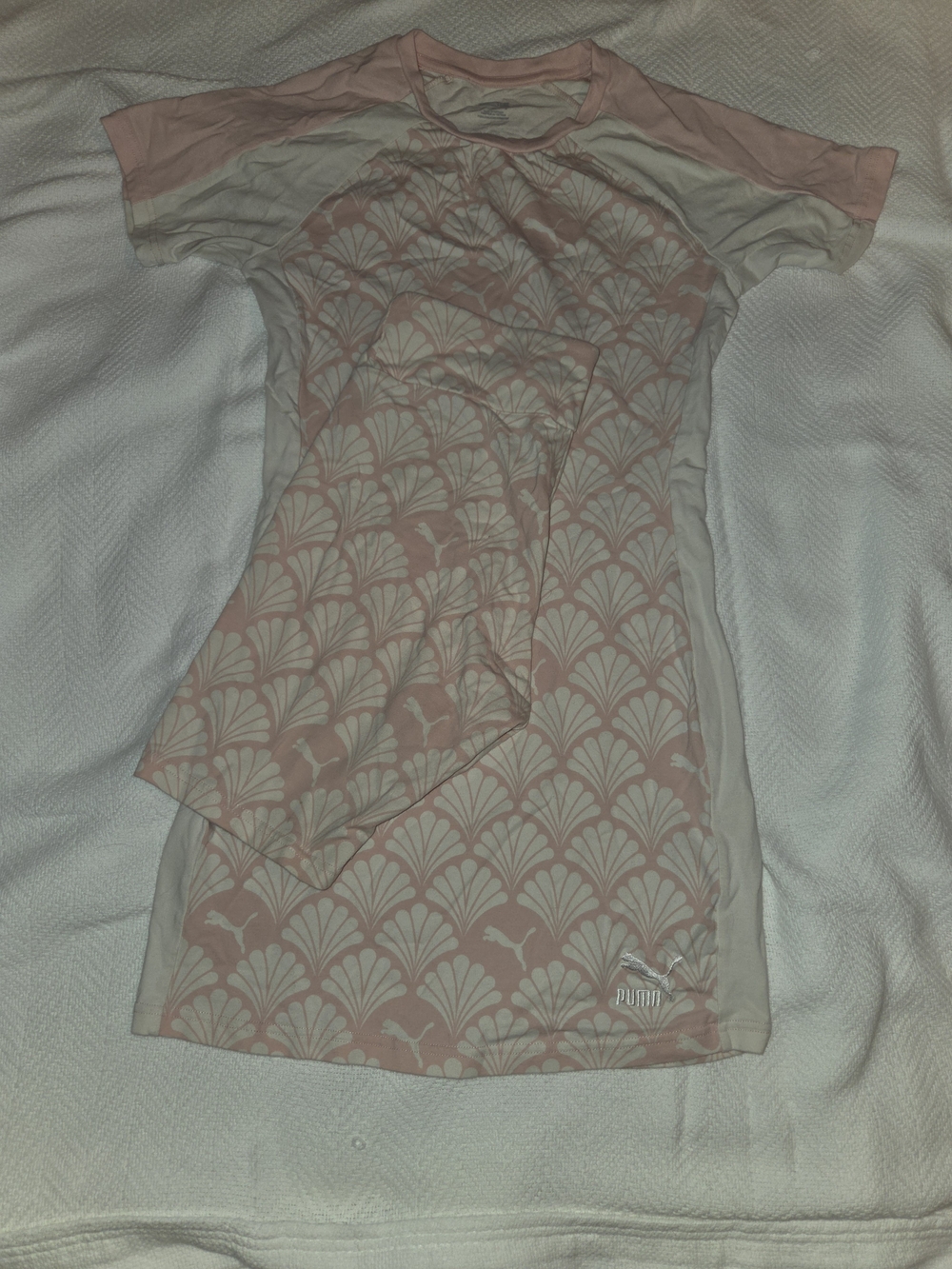 Puma Pink Patterned Athletic Dress And Shorts Set